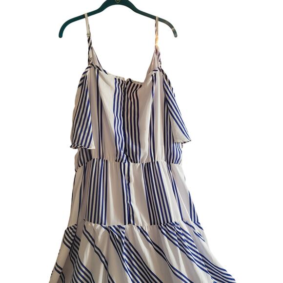 Brand New Ashley Stewart Belted Striped Maxi Dress Size 24 Blue and White - Picture 9 of 14